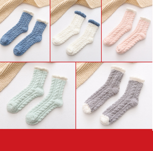 Calcetines térmicos mullidos para mujer Calcetines cálidos de otoño e invierno