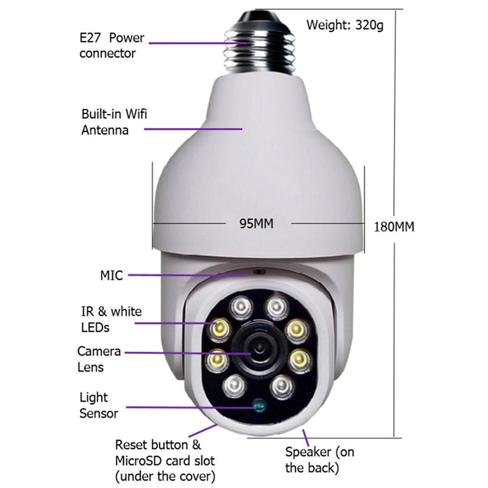 Telecamera di sorveglianza di sicurezza ad alta definizione Connessione WIFI wireless Smart Home