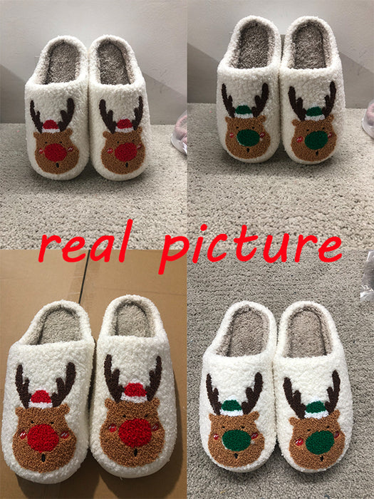 Schuhe für Zuhause, Hausschuhe, Elch, weich, gemütlich, Schlafzimmer-Slipper, Slip-on-Hausschuhe