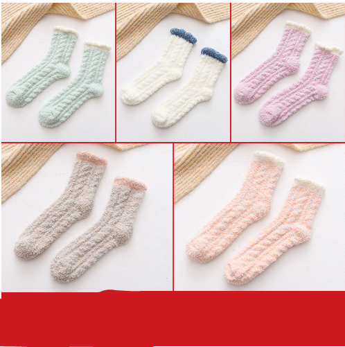 Calcetines térmicos mullidos para mujer Calcetines cálidos de otoño e invierno