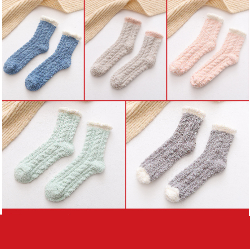 Calcetines térmicos mullidos para mujer Calcetines cálidos de otoño e invierno