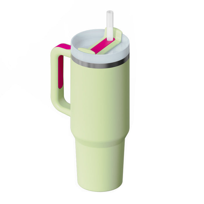 Halloween Thermobecher 1.2 Liter Strohhalm Kaffee Isolierung Tasse mit Griff Portable Auto Edelstahl Wasserflasche Große Kapazität Reisen BPA frei Thermobecher