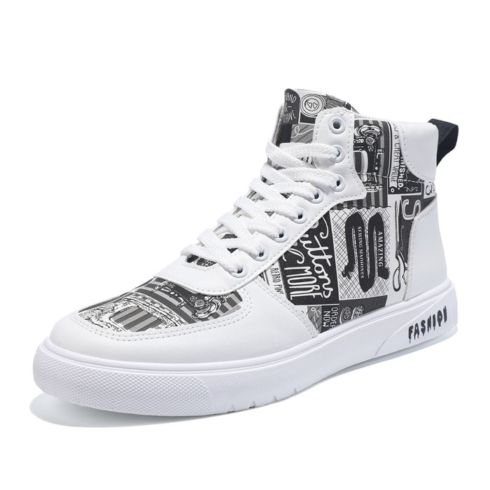 Personalidad Graffiti High Top Zapatos de hombre Casual Four Seasons