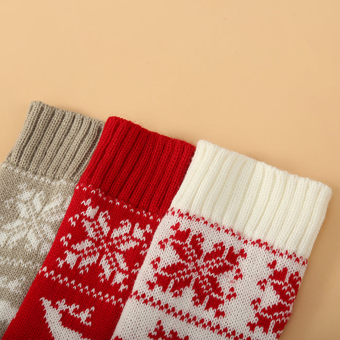Femmes chaussettes longues noël femmes tricoté coton laine bas chaud cuisse haute sur le genou mignon cerf impression chaussettes torsion câble Crochet