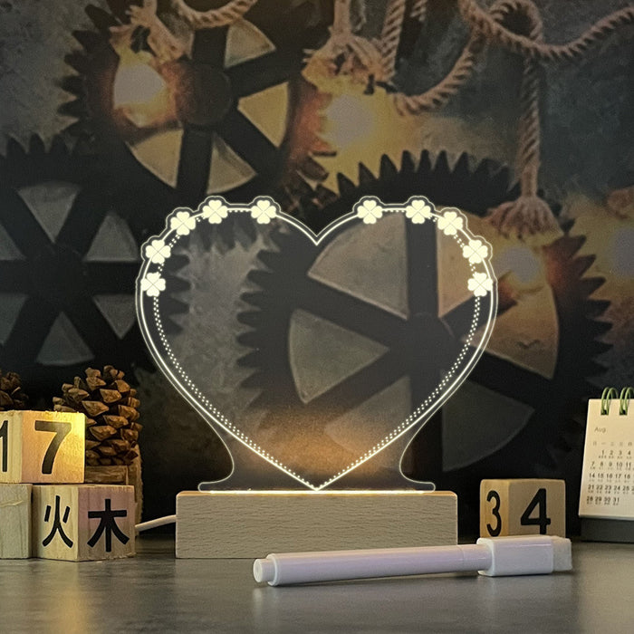 Kreatives Notizbrett, kreatives LED-Nachtlicht, USB-Nachrichtenbrett