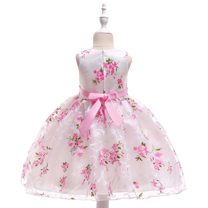 Vestido de novia de gasa para niña de flores Vestido de noche para niña