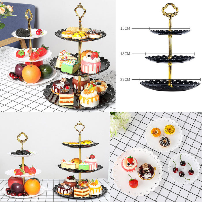 Herramienta de decoración de bandeja de refrigerios con soporte para pasteles de 3 capas