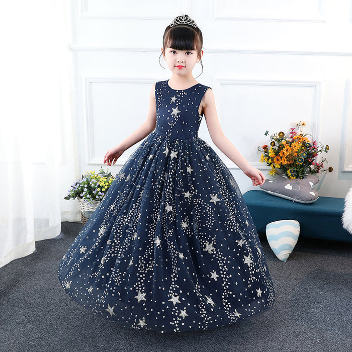 Vestido Princesa Azul Estrelado
