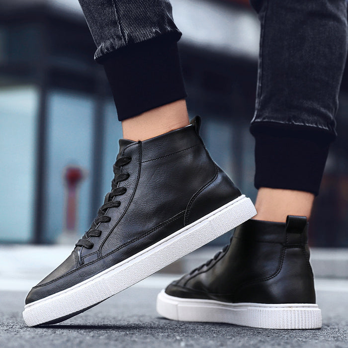 High-Top Sneakers Casual Leather Top Handmade Sneakers Shoes