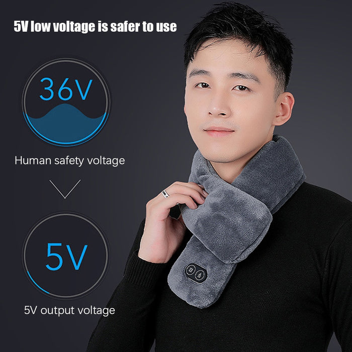 Frauen & Männer Weiche Temperaturkontrolle Schmerzlinderung Halswirbel Massage Schulter Nacken Wrap USB Beheizter Schal