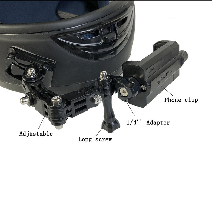 Soporte de cámara para casco de moto.