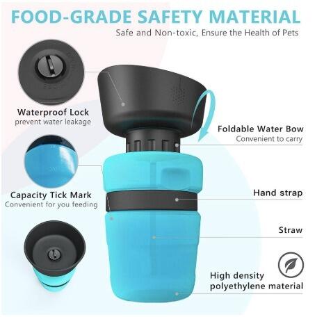 Haustier Outdoor faltbare Flasche Hund Reise Wasserflasche Hund Wasserspender