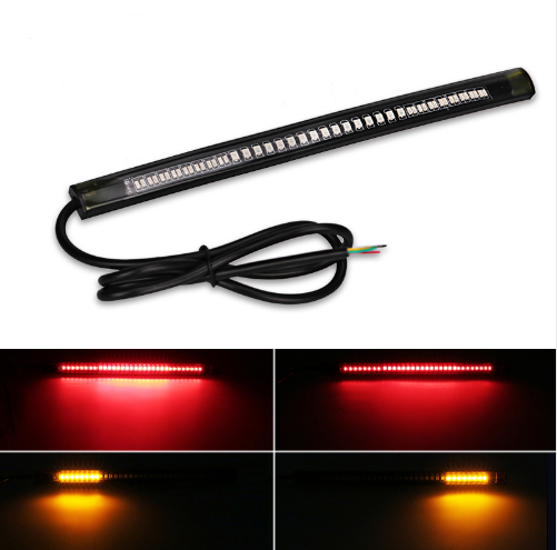 Bande Led Flexible universelle feu Stop arrière moto 48 SMD Led clignotant arrière frein plaque d'immatriculation bande lumineuse moto