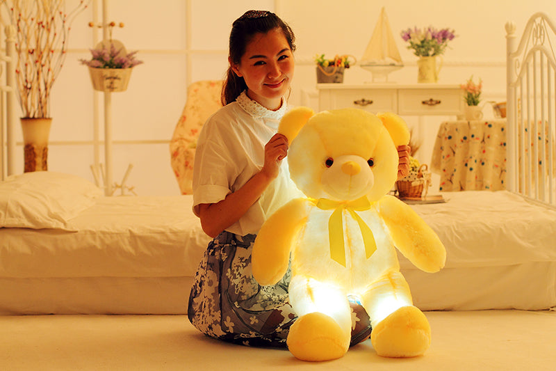 Kreative Light Up LED Teddybär Plüschtiere Plüschspielzeug Kinderkissen Bunt Leuchtende Weihnachtsgeschenk Geschenk für Kinder