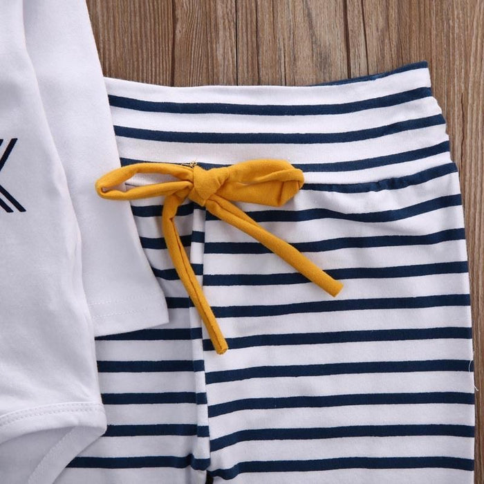 Conjunto de 3 piezas de ropa para bebé recién nacido, ropa a rayas de manga larga