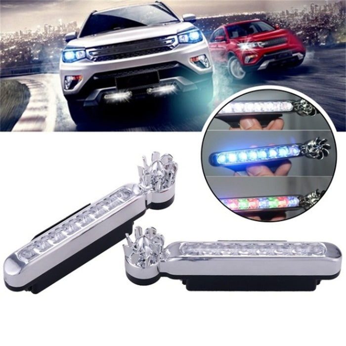 2 uds No necesita fuente de alimentación externa energía eólica luz de día LED coche DRL luz de conducción diurna tira de lámpara RGB motocicleta Stying