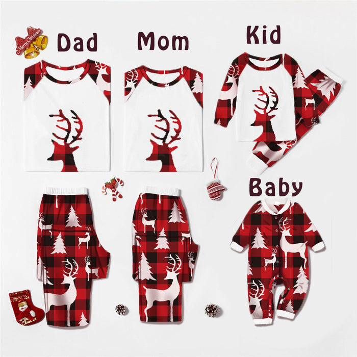 Costume de noël européen et américain imprimé tête de cerf, costume de Service à domicile Parent-enfant