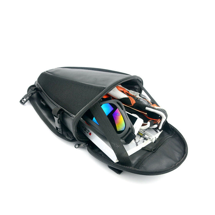 1X sac arrière de moto, sac à dos de rangement pour siège arrière, transport à main et épaule, étanche