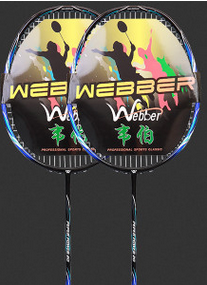 Weber Carbon Fiber Badminton Racket Double Shot Single Shot Durable Feather Shot