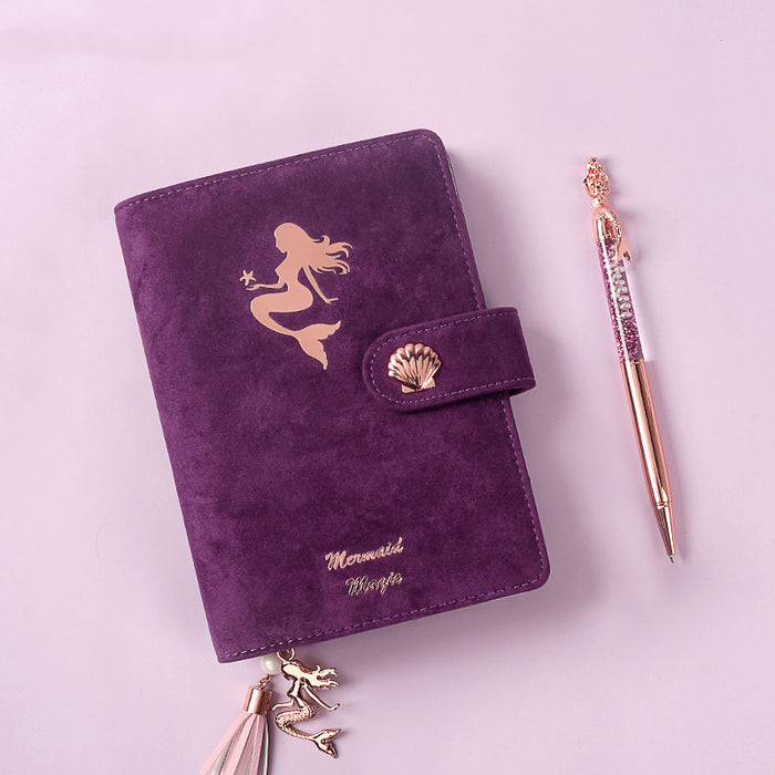 Nunca sereia manual a6 caderno de folhas soltas destacável caderno de folhas soltas manual de recarga em torno de linda menina coração estudante universitário presente de aniversário menina