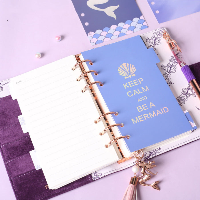 Nunca sereia manual a6 caderno de folhas soltas destacável caderno de folhas soltas manual de recarga em torno de linda menina coração estudante universitário presente de aniversário menina