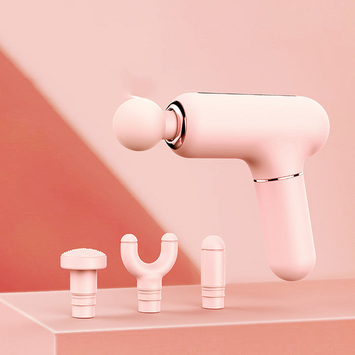 Mini usb pistola de massagem muscular percussiva arma de massagem de tecido profundo meninas corpo pescoço dor massageador fáscia arma