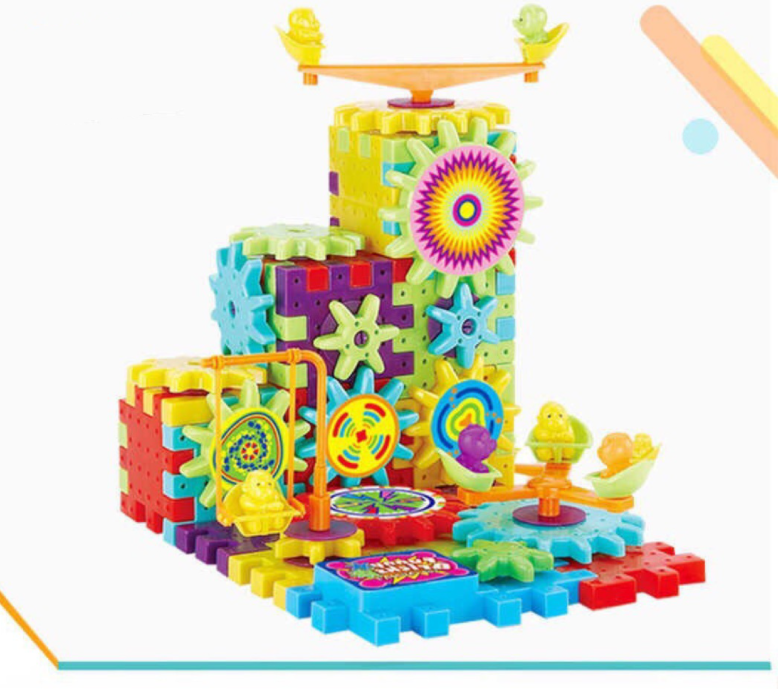 Kits de construção de modelo 3D de engrenagens elétricas blocos de tijolos de plástico brinquedos educativos para crianças