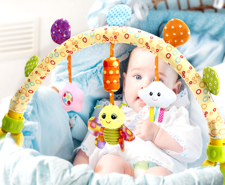 Móvil Musical para bebé, juguetes para cama, cochecito, sonajeros de felpa para bebé, juguetes para bebé de 0 a 12 meses