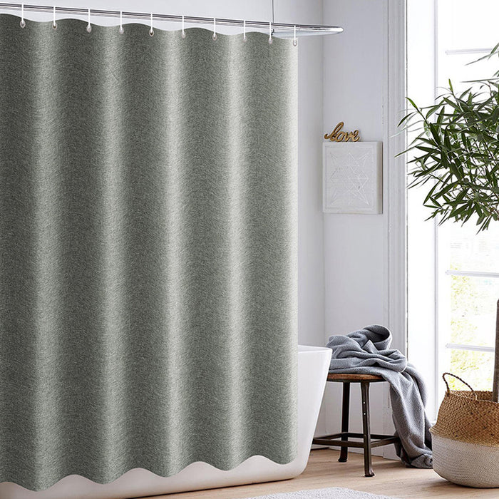 Cortinas de ducha gruesas de color gris, tela de lino de imitación, cortinas de baño impermeables para bañera, cubierta de baño grande y moderna