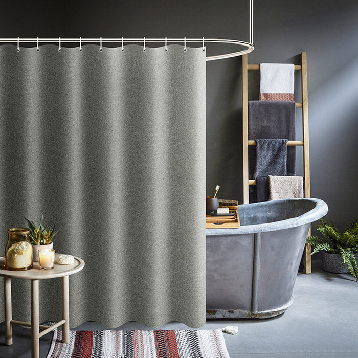 Cortinas de ducha gruesas de color gris, tela de lino de imitación, cortinas de baño impermeables para bañera, cubierta de baño grande y moderna
