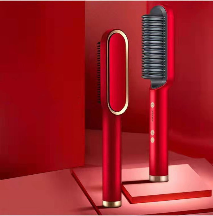 Neuer 2-in-1-Haarglätter mit heißem Kamm und negativem Ionen-Curling
