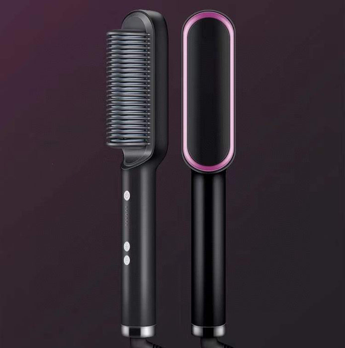 Neuer 2-in-1-Haarglätter mit heißem Kamm und negativem Ionen-Curling