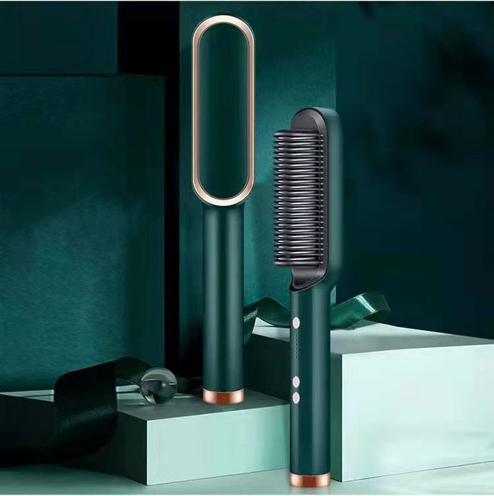 Neuer 2-in-1-Haarglätter mit heißem Kamm und negativem Ionen-Curling