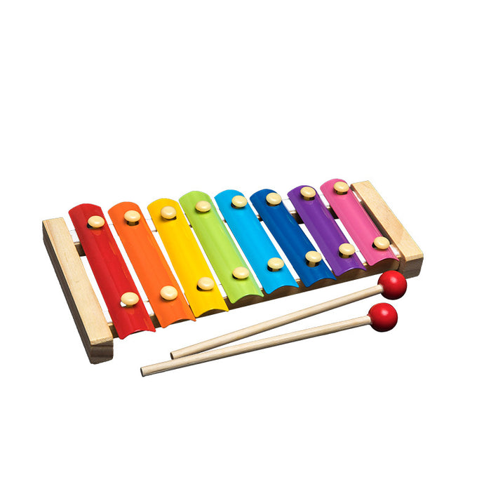Juguetes de madera sonajeros juguete educativo bloques de arcoíris Montessori bebé música colorida para niños