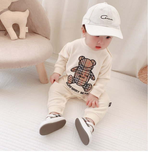 Bebê onesies meninos macacão de bebê na moda fãs infantis roupas infantis meninas macacão xadrez crianças macacões ursos
