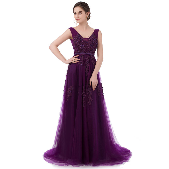 Robe De Soiree SSYFashion-Vestidos De Noche largos con espalda descubierta para novia, vestido Formal elegante para banquete, encaje verde con cuello en V
