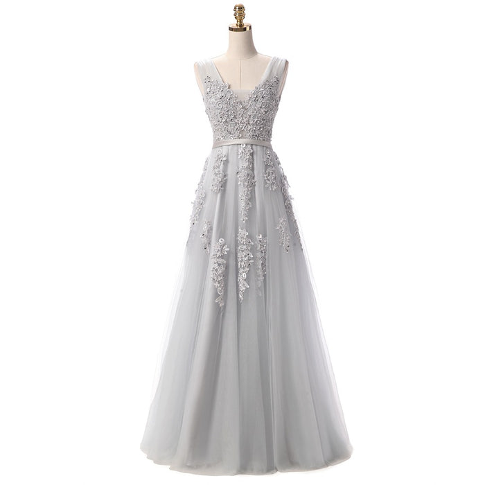 Robe De Soiree SSYFashion-Vestidos De Noche largos con espalda descubierta para novia, vestido Formal elegante para banquete, encaje verde con cuello en V