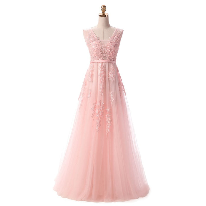 Robe De Soiree SSYFashion-Vestidos De Noche largos con espalda descubierta para novia, vestido Formal elegante para banquete, encaje verde con cuello en V