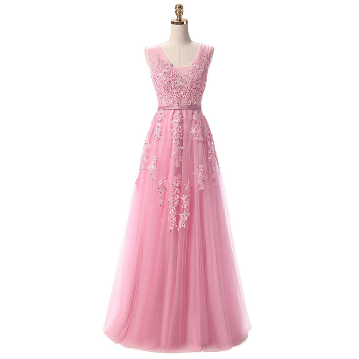 Robe De Soiree SSYFashion-Vestidos De Noche largos con espalda descubierta para novia, vestido Formal elegante para banquete, encaje verde con cuello en V