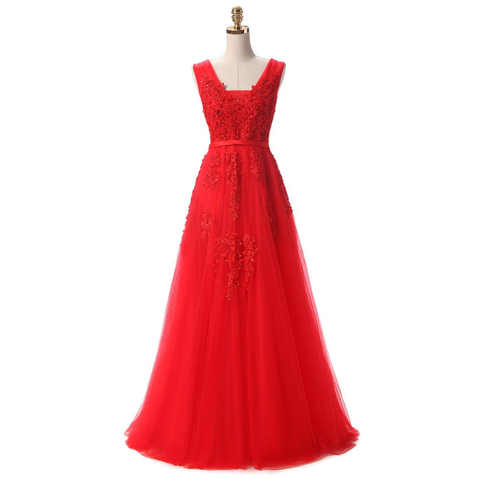 Robe De Soiree SSYFashion-Vestidos De Noche largos con espalda descubierta para novia, vestido Formal elegante para banquete, encaje verde con cuello en V