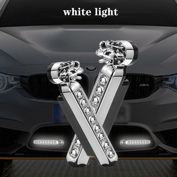 2 uds No necesita fuente de alimentación externa energía eólica luz de día LED coche DRL luz de conducción diurna tira de lámpara RGB motocicleta Stying