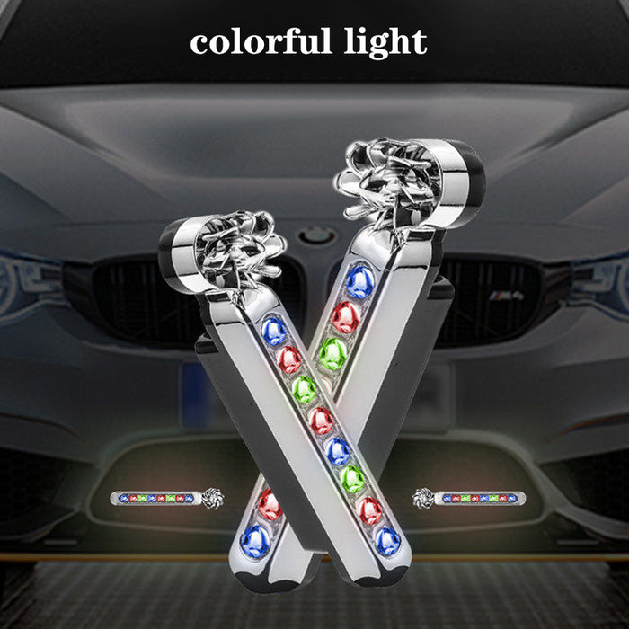 2 uds No necesita fuente de alimentación externa energía eólica luz de día LED coche DRL luz de conducción diurna tira de lámpara RGB motocicleta Stying