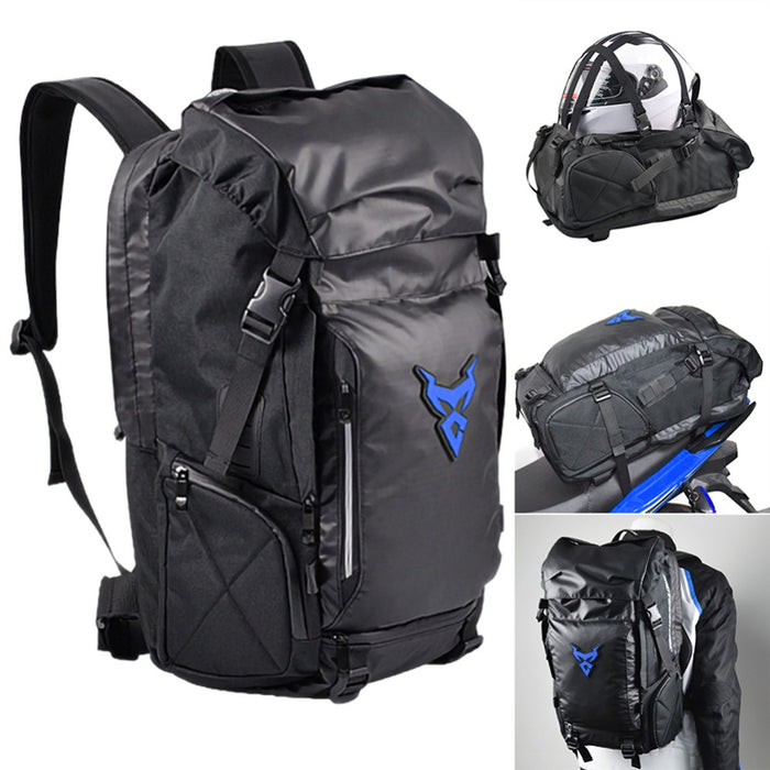 Mochila de viaje multifuncional para motocicleta, bolso para casco de hombro