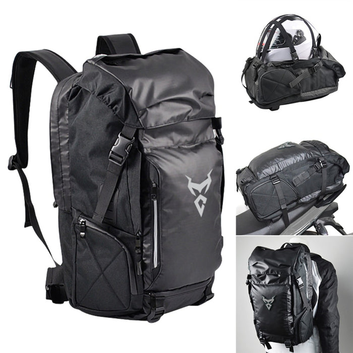 Mochila de viaje multifuncional para motocicleta, bolso para casco de hombro