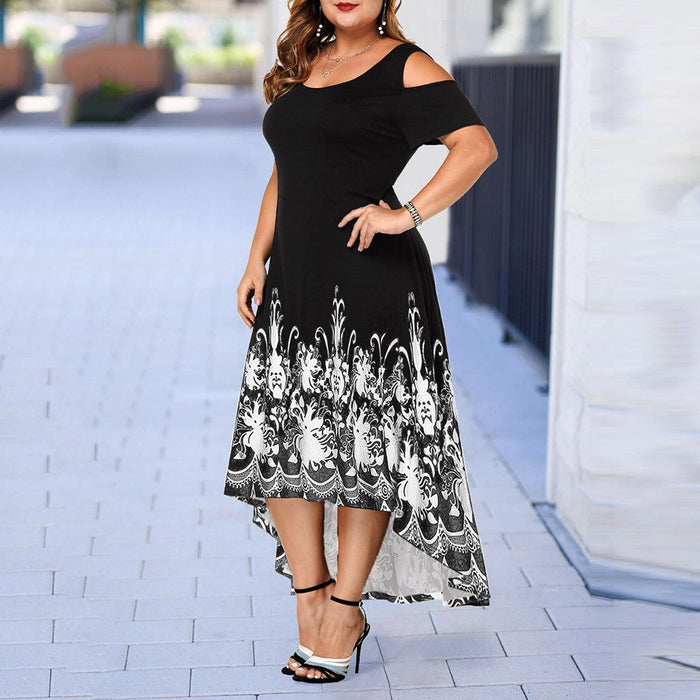 Vestido largo de fiesta de noche de verano de talla grande para mujer XL corto