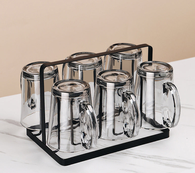 Taza de cristal marrón con luz de lujo para mujer, tetera de té resistente al calor para verano, juego para el hogar y la sala de estar