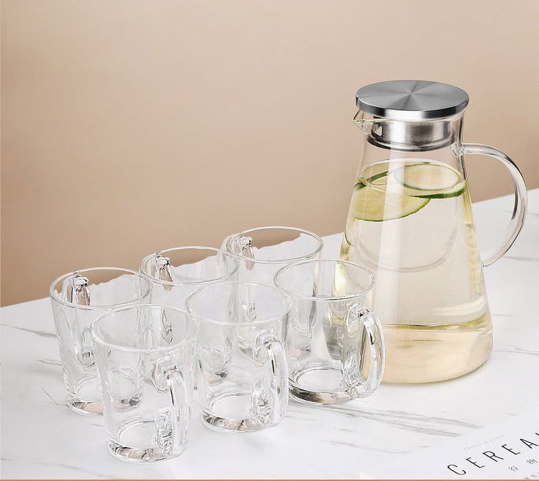 Taza de cristal marrón con luz de lujo para mujer, tetera de té resistente al calor para verano, juego para el hogar y la sala de estar