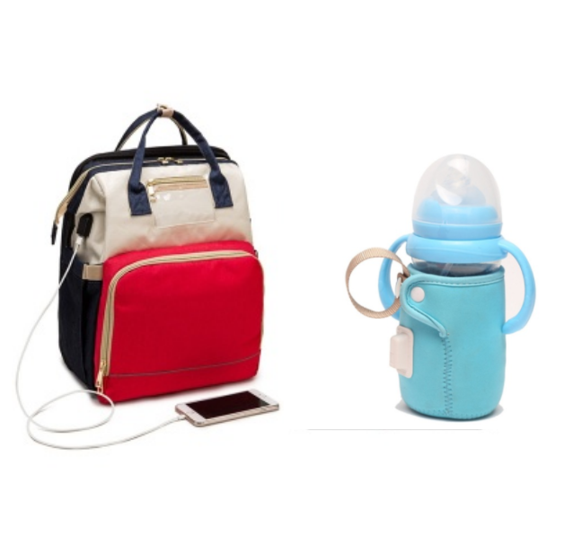 Versión de carga USB Mochila para cama de mamá plegable de gran capacidad multifunción