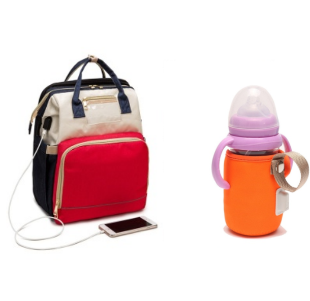 Versión de carga USB Mochila para cama de mamá plegable de gran capacidad multifunción