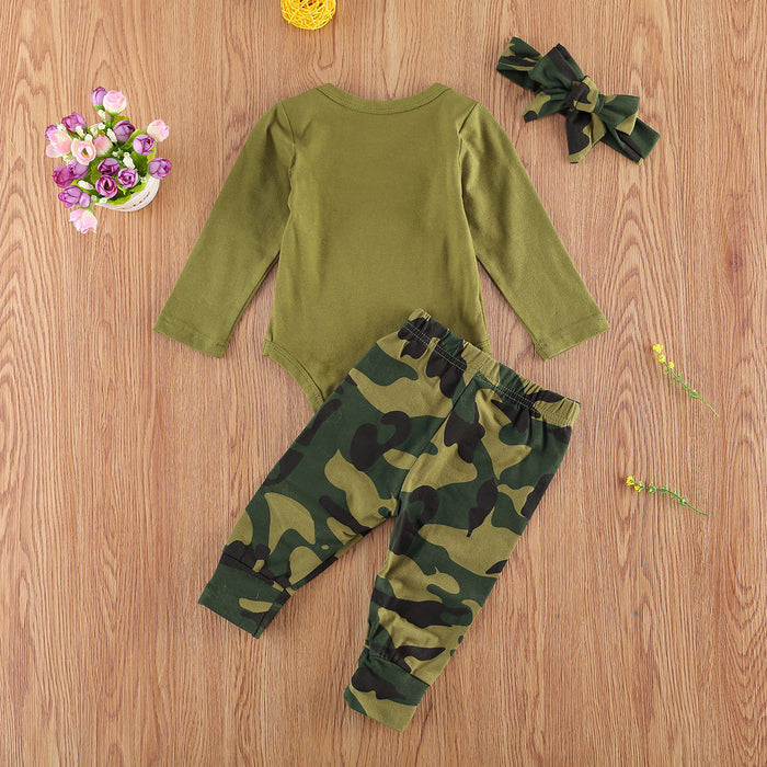 Conjunto de productos nuevos Conjunto de niños con estampado de camuflaje de letras